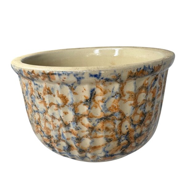 Redwing Other - Redwing Spongeware Stoneware Bowl Speckled Vintage Ceramic 7" Diameter Crock A